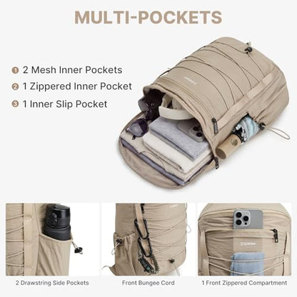 G4Free Hiking Backpack for Women Men 20L Lightweight Travel Backpacks Daypack Outdoor Daily Camping, Khaki - color: Khaki