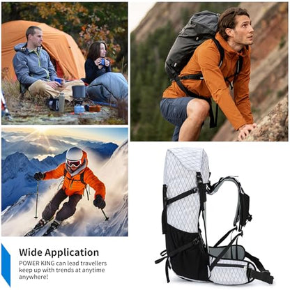 Hiking Backpack,40L to 50L Extra Large Capacity Hiking Bag,Internal Frame Camping Backpack,Upgraded X-PAC Lightweight Sport Daypack Travel Backpack Fit For Mountain Climbing Camping(White) - color: White