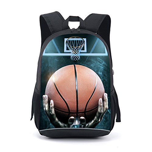 CAIWEI American Football Backpack School Bag (basketball) - color: Basketball, size: 17.2*11.7*5.5 Inch