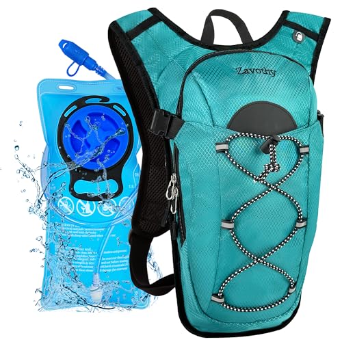 Zavothy Hydration Backpack with 2L Hydration Bladder Water Backpack for Hiking Hydration Pack for Running Cycling Hiking - color: Green