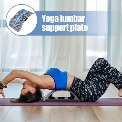 Back Stretcher - Adjustable Multi-Level Support, Ergonomic Arch Design, Muscle Relaxation Tool, Spine Alignment Device | Yoga Stretching Accessory with Pain Reliefs Function for Home, Offices Session - color: Blue