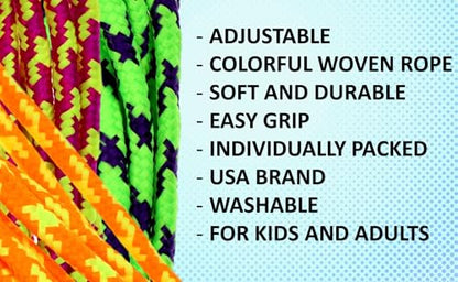 JA-RU 7ft Adjustable Jump Rope (Jump Rope) Nylon Braided Jump Ropes for Kids. Indoor & Outdoor Activities for Teens. Bulk Party Favor & Gymnastics Goodie Bag Stuffers. 1995 - style: 24 Pack