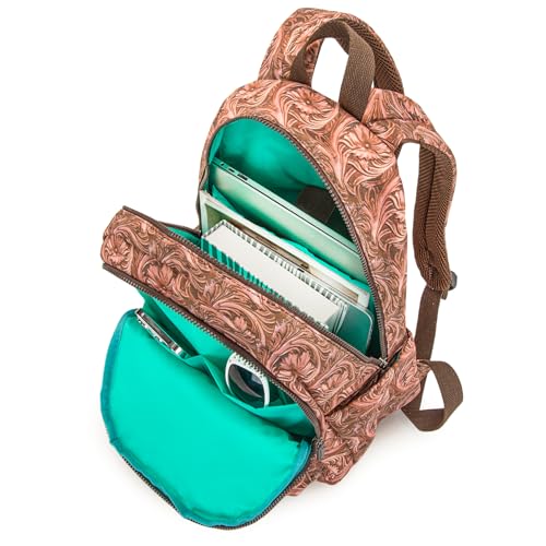 Montana West Western Backpack Purse for Women Lightweight Rucksack Casual Daypack for Laptop Travel College - color: *Floral Brown