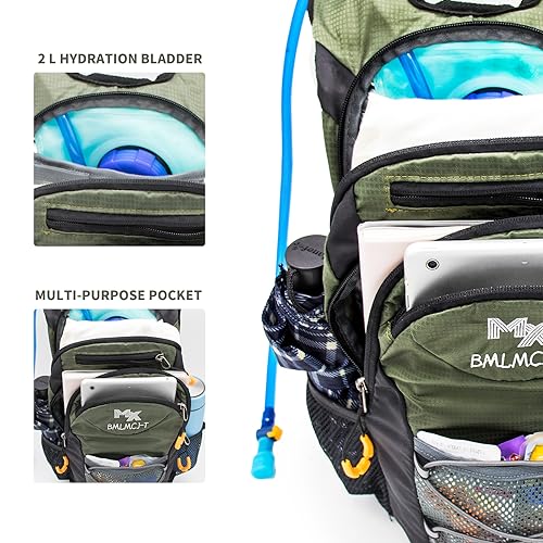 Water Backpack Hydration Backpack with Bladder Lightweight & Waterproof Hydration Pack for Hiking, Cycling, Running,Climbing Outdoorer ,Gift for dad - color: GREEN