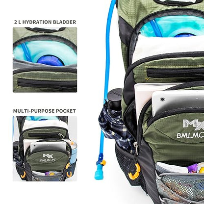 Water Backpack Hydration Backpack with Bladder Lightweight & Waterproof Hydration Pack for Hiking, Cycling, Running,Climbing Outdoorer ,Gift for dad - color: GREEN