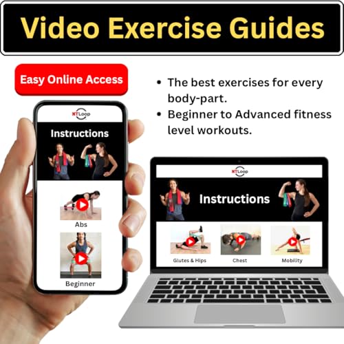 Long Fabric Resistance Band with Door Anchor - Full Body Resistance Band for Working Out and Physical Therapy - Heavy Strength Exercise Band
