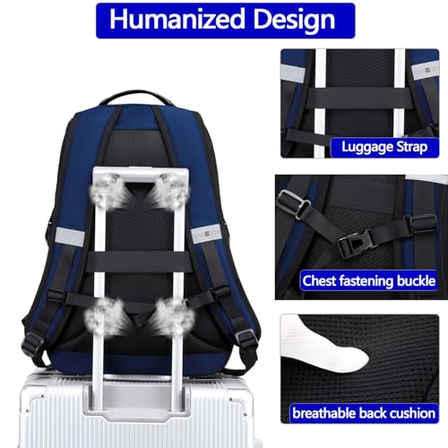 Laptop Backpack, Lightweight Waterproof Material, Travel Sports Bag, Suitable for 16 inch Laptops (Blue) - color: Blue