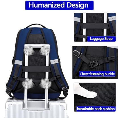 Laptop Backpack, Lightweight Waterproof Material, Travel Sports Bag, Suitable for 16 inch Laptops (Blue) - color: Blue
