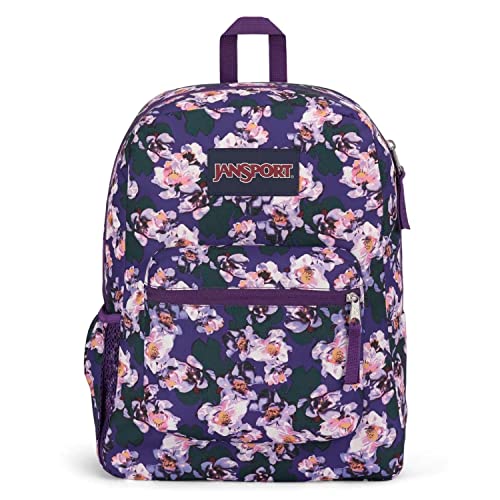 JanSport Cross Town Backpack 17" x 12.5" x 6" - Simple Bag for Everyone with 1 Main Compartment, Front Utility Pocket - Premium Class Accessories - Purple Petals - color: Purple Petals