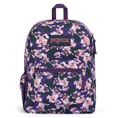 JanSport Cross Town Backpack 17" x 12.5" x 6" - Simple Bag for Everyone with 1 Main Compartment, Front Utility Pocket - Premium Class Accessories - Purple Petals - color: Purple Petals