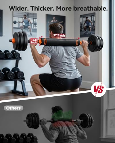 FEIERDUN DS2 Adjustable Dumbbells, 20/30/40/45/70/90lbs Free Weight Set with Connector, 5 in1 Dumbbells Set Used as Barbell, Kettlebells, Push up Stand, Weight Plate, Fitness Exercises for Home Gym Suitable Men/Women - style: B.30LB(15LB Pair)