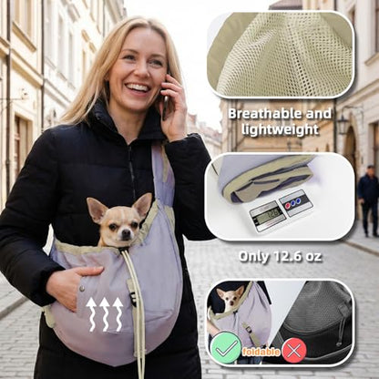 Dog Carrier Sling, Dog Carriers for Small Dogs Up to 20lbs, Purple - color: Purple