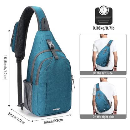 G4Free Sling Bag for Men and Women, RFID Blocking Crossbody Bag, Lightweight Sling Backpack for Travel, Hiking, Walking and Daily Use - color: Navy Blue