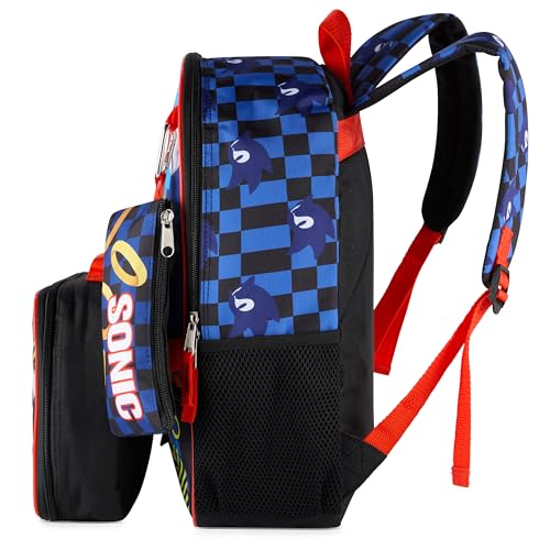 AI ACCESSORY INNOVATIONS Sonic the Hedgehog 5 PC Backpack Set for Girls & Boys, 16” Book Bag Featuring Sonic, Shadow, & Knuckles - color: Sonic, Shadow, & Knuckles