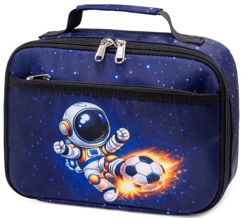 LEDAOU Lunch Box Kids Insulated Lunch Bag Boys Girls Toddler Reusable Lunchbox for School Picnic Hiking (Astronaut pattern) - color: Astronaut pattern