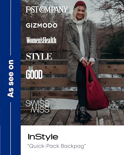 Notabag Original 2 in 1 Backpack and Bag – waterproof – reusable grocery bags – clever design for more flexibility - color: Wine Red