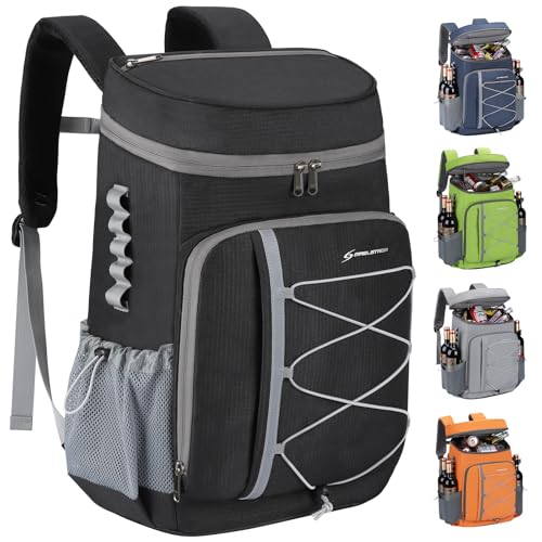 Maelstrom Cooler Backpack - 35/50 Can Insulated Soft Cooler Lunch Bag for Camping, Beach, Hiking & Shopping - color: Black, size: 50 Can