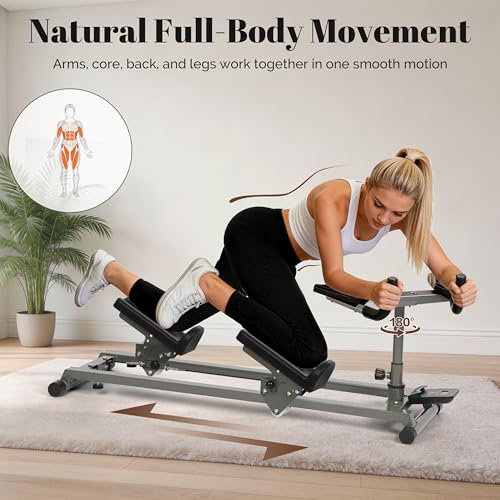 EVERYMATE Exercise Crawler Machine, Spine Twist and Stretch Trainer, Full Body Cardio Machine, Builds Core Strength, Home Gym Equipment with Adjustable Hand Grips & Knee Support