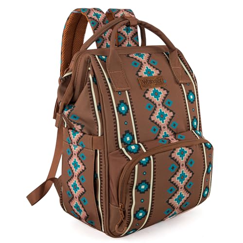 Montana West Wrangler Callie Diaper Bag Backpack with Stroller Straps Multifunction Baby Travel Bag WG2204-9110DBR - color: Dark Brown