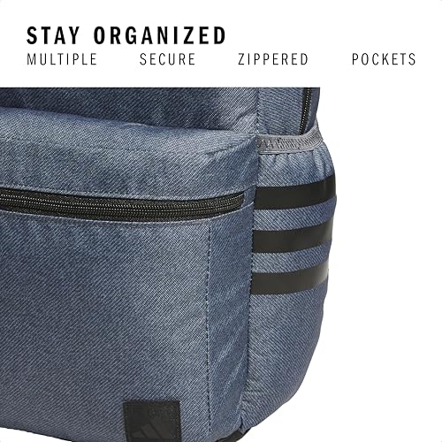 adidas Classic 3-Stripe Backpack for Laptop, School and Travel, 28L - color: Twill Onix Grey/Black