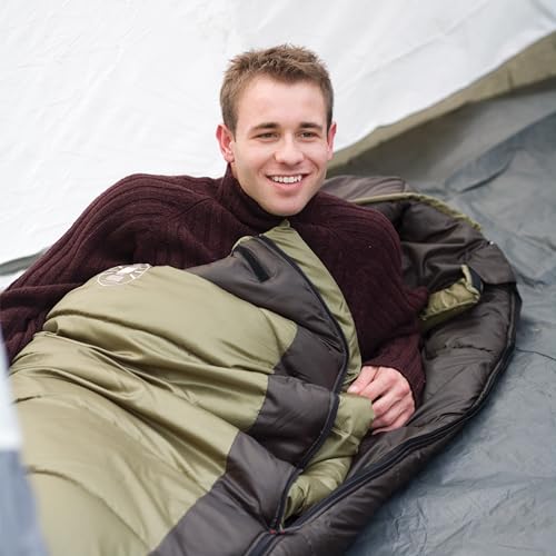 Coleman North Rim 0°F Sleeping Bag, Cold-Weather Mummy Sleep Sack with No-Snag Zipper & Adjustable Hood for Warmth & Ventilation, Camping Sleeping Bag - style: Pfas-free