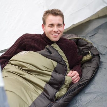 Coleman North Rim 0°F Sleeping Bag, Cold-Weather Mummy Sleep Sack with No-Snag Zipper & Adjustable Hood for Warmth & Ventilation, Camping Sleeping Bag - style: Pfas-free