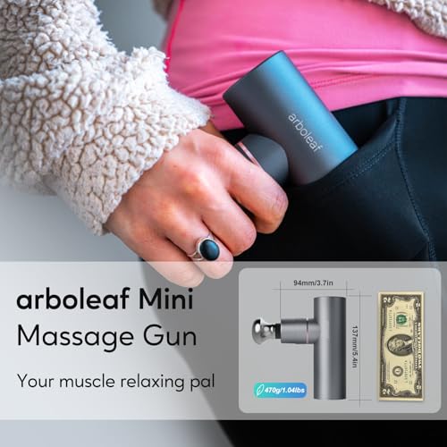 arboleaf Massage Gun Deep Tissue with Metal Head, Full-Metal Electric Portable Hand Held Massager Gun with Case for Back, Body Sore Muscles, Pain Relief, Office, Home, Athletes - color: Lightgray
