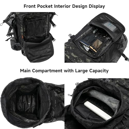 EXCELLENT ELITE SPANKER 40L Camping Hiking Backpack for Men and Women Tactical Military Backpack Large Rucksack for Outdoor Activities Travel Backpacking(MCB) - color: Multicam Black