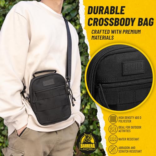 Tactical Sling Bag, EDC Sling Backpack with MOLLE, Small Military Crossbody Tactical Pack, Compact Everyday Carry Bag for Travel, Hiking, Outdoor, Water Resistant (Black) - color: Black