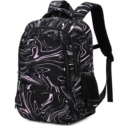 abshoo Lightweight Kids Backpack For School Girls Teens Bookbag Kindergarten Elementary School Bags (Marble Black) - color: Marble Black