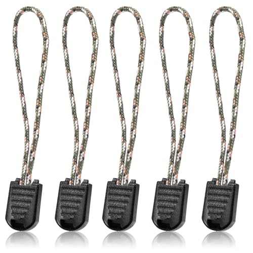 10 Pack Paracord Zipper Pull Replacement Pulls Tabs for Keys, Flashlight, Knife, Pouch, Backpack, Suitecases, Pocket - Camouflage - color: Camouflage