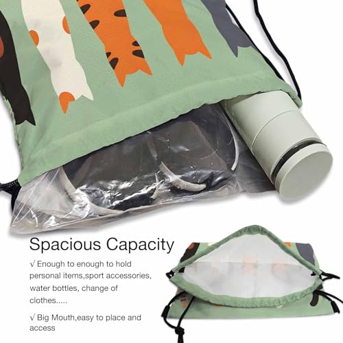 Cats Butts Drawstring Bag 14x16.9 Inch Cartoon Cats Poses Behind Gym bag Stroage Small Exercise Accessiors Water Bottle Change of Clothes Shoes - color: Cats