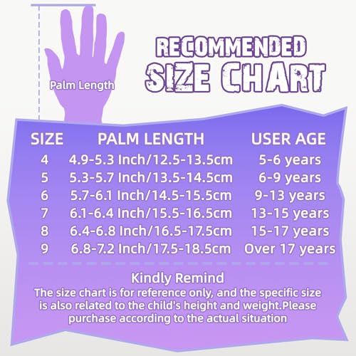 WVVOU Goalkeeper Gloves for Kids Youth, Soccer Goalie Gloves with Double Protection, Anti-Slip Soccer Gloves, Super Grip - color: Purple, size: 9