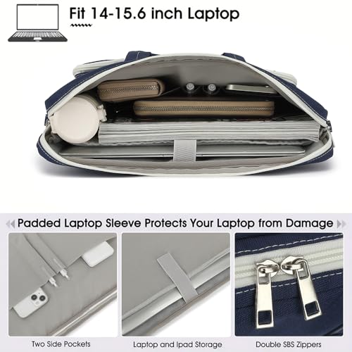 15-15.6 inch Laptop Shoulder Bag, for MacBook Pro 16, Hp Lenovo Dell 14 inch Waterproof Messenger Bag Case Sleeve (Dark blue) - color: Dark Blue