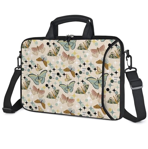 RICHEN 17 inch Laptop Shoulder Bag Carrying Case with Handle Fits 15.6/16/17/17.3/17.4 inch Laptop Notebook (Butterflies Wishes, 16-17.3 inch) - color: Butterflies Wishes