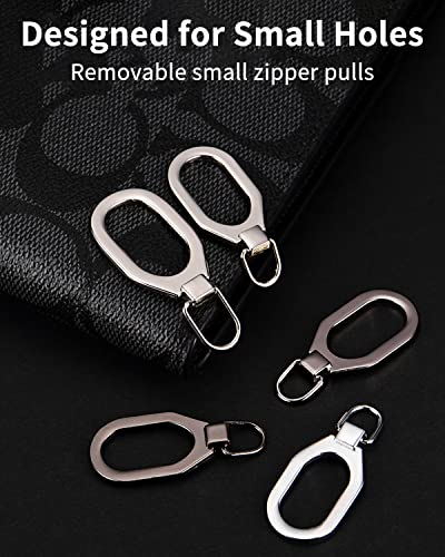 Zipper Pull Replacement 32 Pack, Universal Replacement Zipper Pull Kit, Replacement Zipper Pulls Tab, Luggage Zipper Pulls for Backpacks, Purses, Jackets, Boots (4 Styles 4 Sizes) - color: Black + Silver 32 Pack Zipper Pull Replacement