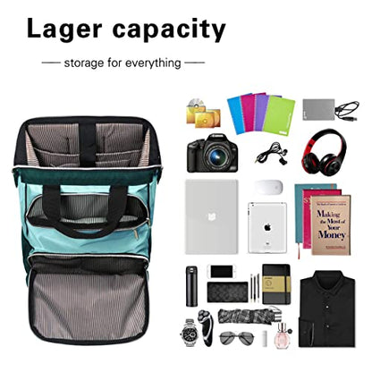Hap Tim Laptop Backpack 15.6/14/13.3 Inch Laptop Bag Travel Backpack for Women/Men Waterproof School Computer Bag Large Capacity Bookbag for College/Travel/Business (7651EU), Green - color: Green