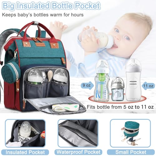SHITIESHOU Diaper Bag Backpack Baby Bag for Mom Dad with Changing Pad, 19 Pockets, Large Waterproof Travel Baby Girl Boy Toddle Diaper Bag with Insulated Pocket, Baby Shower Gifts, Colorful - color: A Colorful