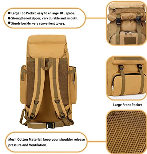 YFREAL 80L Hiking Camping Backpack,Hunting Backpack for Outdoor,Backpack Waterproof,Tactical Backpack for Men Women - color: City Camouflage