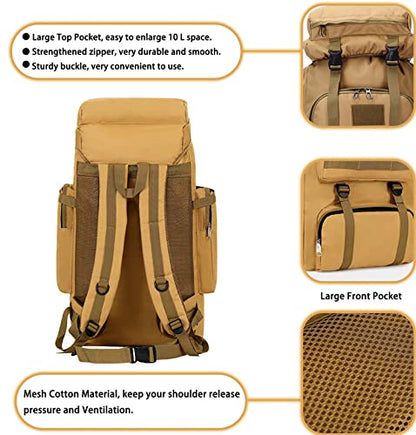 YFREAL 80L Hiking Camping Backpack,Hunting Backpack for Outdoor,Backpack Waterproof,Tactical Backpack for Men Women - color: City Camouflage