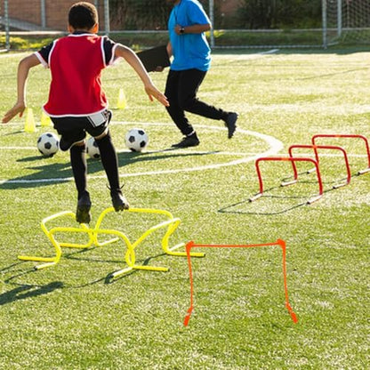 SHERCHPRY Adjustable Plastic Speed Hurdles for Soccer Training, Foldable Agility Hurdle Set with Three Height Levels, Wear-Resistant Football Training Equipment for Youth Running Practice
