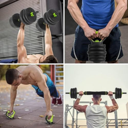 Adjustable Dumbbells, 44/66/88Lbs Free Weight Set with Connector, 4 in1 Dumbbell Set Used As Barbell, Kettlebells, Push Up Stand, Weight Plate, Fitness Exercises for Home Gym Suitable Men/Women Strength Training