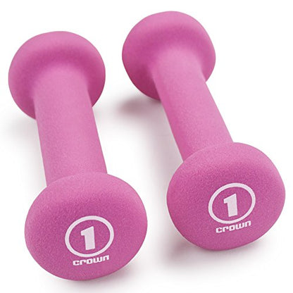 Crown Sporting Goods Neoprene Body Sculpting Hand Weights (1-Pair) - color: Fuchsia, size: 1-Pound