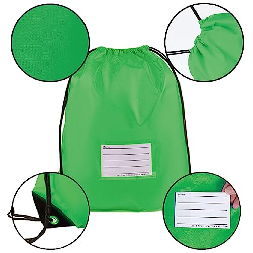 50 Pack Drawstring Bags,Bulk Draw String Backpack, DIY Gym Sports Cinch Bag Sackpack for Women Men, Green - color: Green