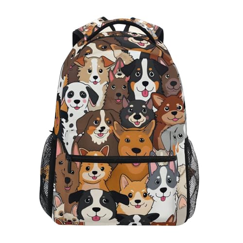 ALAZA Cute Doodle Dog Print Animal Large Backpack for Kids Boys Girl School Personalized Laptop iPad Tablet Travel School Bag with Multiple Pockets - color: Dogs