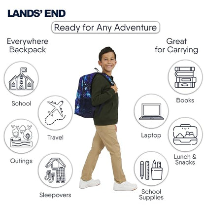 Lands' End Unisex Kids Large ClassMate Lightweight Durable Elementary School Backpack, Pro Star Navy - color: Pro Star Navy