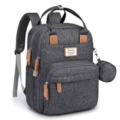 RUVALINO Diaper Bag Backpack - Multifunction Waterproof Travel Backpack, Baby Bag with Changing Pad & Stroller D-Ring & Pacifier Case - Travel Essentials & Baby Registry Search - Unisex, Dark Gray - color: Classic_dark Gray