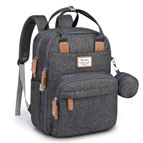 RUVALINO Diaper Bag Backpack - Multifunction Waterproof Travel Backpack, Baby Bag with Changing Pad & Stroller D-Ring & Pacifier Case - Travel Essentials & Baby Registry Search - Unisex, Dark Gray - color: Classic_dark Gray