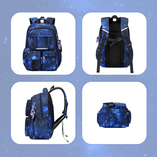 PIG PIG GIRL Kids Backpack for Girls Boys School Bags for Middle School Students Book Bag for Elementary Primary Kawaii Ita Backpack, Galaxy Astronaut - color: Galaxy Blue