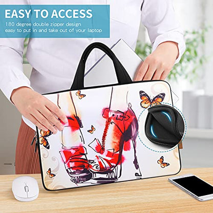 icolor 14 15 15.4 15.6 inch Laptop Handle bag Computer Protect Case Pouch Holder Notebook Sleeve Neoprene Cover Soft Carring Travel Case for Dell Lenovo Toshiba HP Chromebook ASUS Acer Shoes ICB-12 - color: Girl High-heeled Shoes